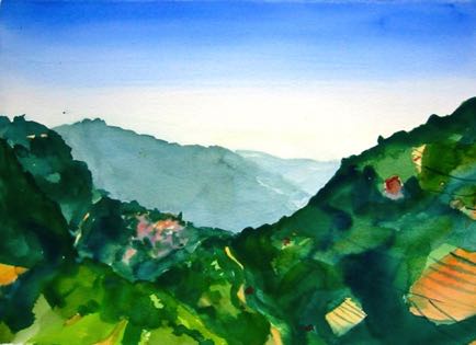 Chouf Mountains 15"x11", Watercolour